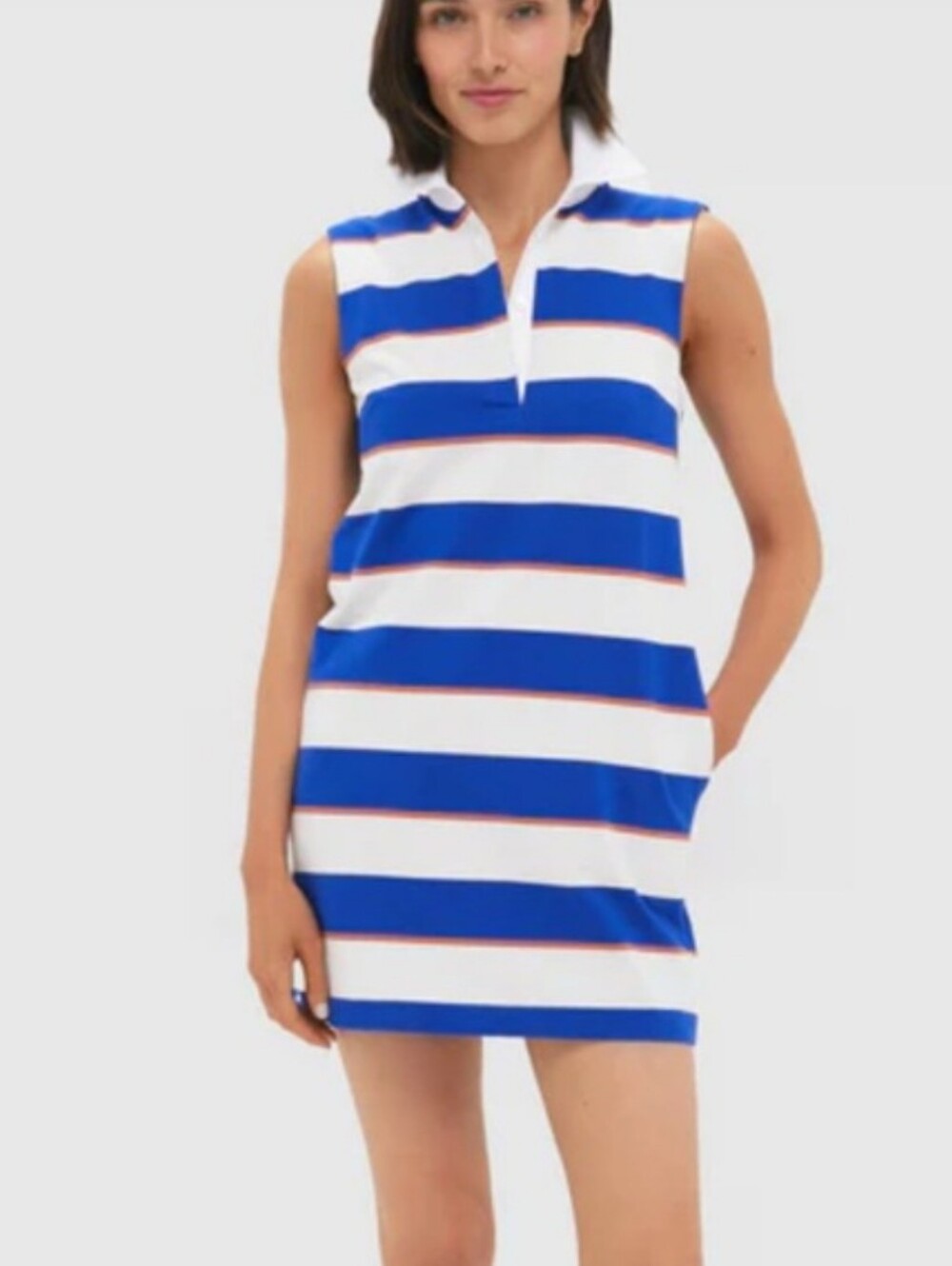 STAUD Julius Yacht Rugby Stripe Polo Mini Shift Dress NWT Size XS - Picture 3 of 9